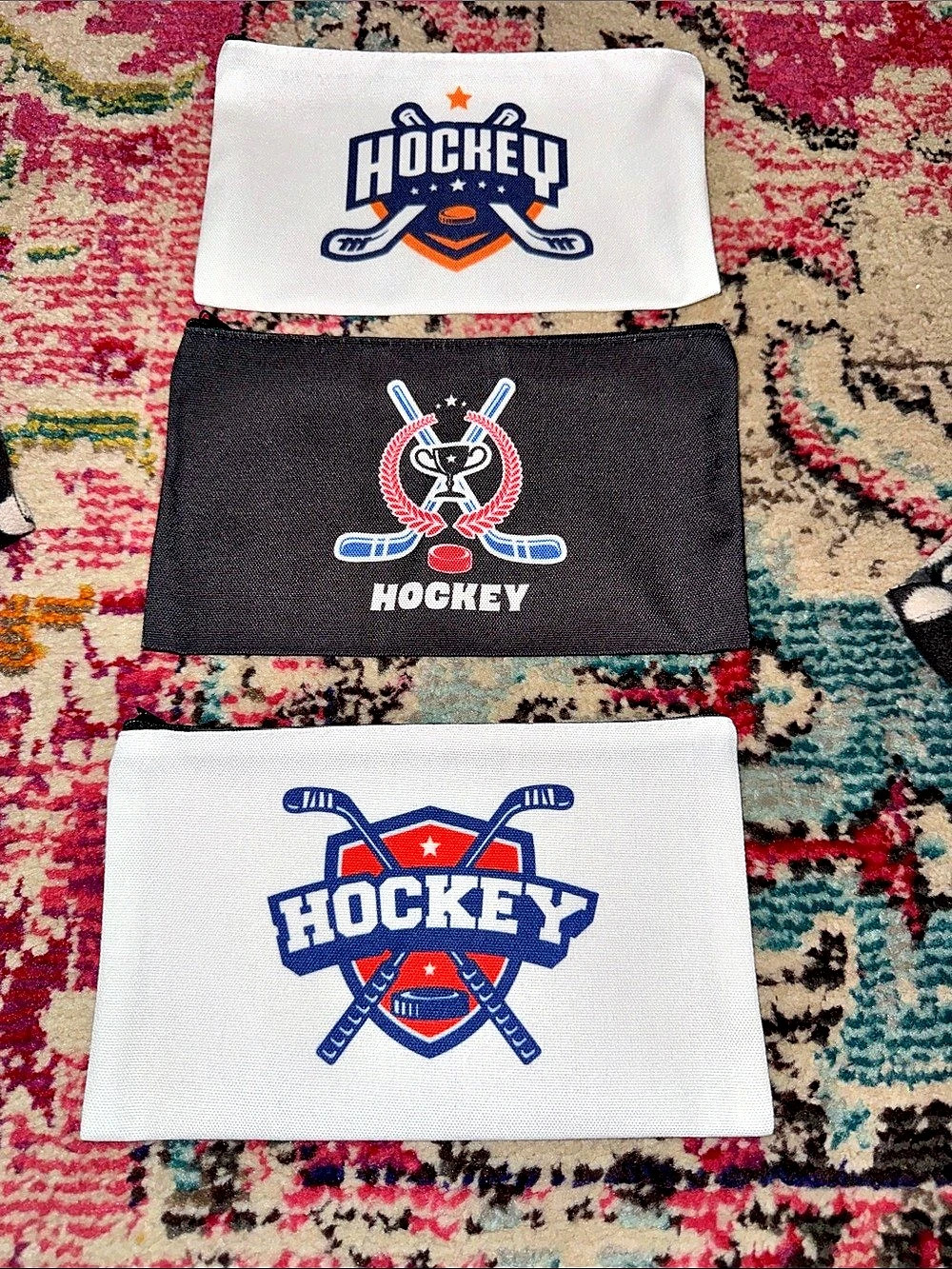 Hockey Party Favor Bags Set of 3